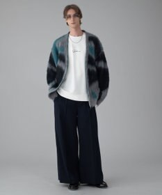 WEGO 【ユニセックス着用ITEM/MLサイズ展開】モヘアタッチパターンカーディガン