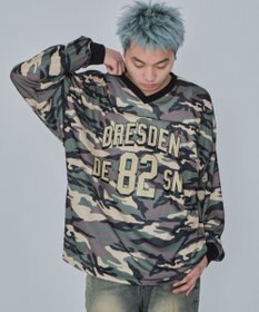 WEGO 【ユニセックス着用ITEM/MLサイズ展開】カモフラナンバリングホッケーT（LS）