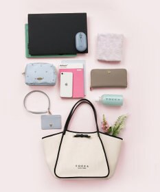 TOCCA 【A4サイズ対応】TRIM RIBBON CANVASTOTE トートバッグ