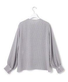 23区 L 【洗える】ヴィンテージ プリント ピンタック ブラウス