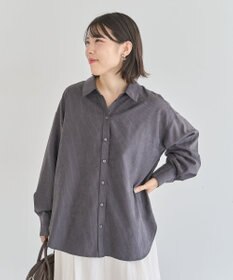 Green Parks シルキータッチストライプシャツ