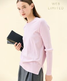BEIGE， 【WEB限定・洗える】WILLOW / ストレッチクルーネックリブニット