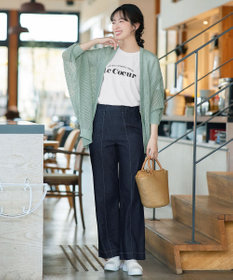 Tiaclasse 【おのののかさん着用】TCデニム切替ワイドストレートパンツ