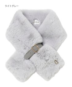 MOONBAT FURLA（フルラ）ベルト差し込みファーティペット アーチロゴ フェイクファー