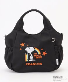 Y'SACCS SNOOPYデザイン サイドギャザー2wayトート　Sサイズ(レインボー）