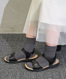 Pointer 本革 甲幅調整 超軽量マジックテープ付きサンダル