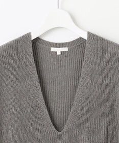 自由区 S 【洗える】コットンウールミドルゲージニット ベスト