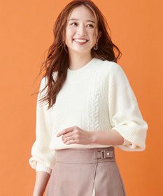 ANY SIS 【洗える】スフレケーブルパフスリーブ ニット