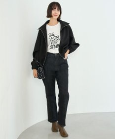 UNFILO L 【野呂佳代さん着用】BEAUTY FORM JERSEY+ ZIPブルゾン