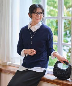 WEGO 【WEB限定/2025年秋冬新作/洗濯OK/毛玉レス/MLXLサイズ展開/オフィス/カジュアル】ベーシックニットセーター