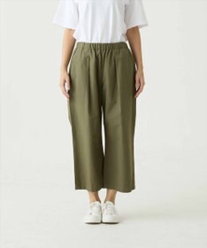 caqu color linen wide cropped コットンリネンクロップド丈ワイドパンツ