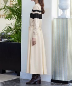 Tiaclasse 【洗える】マルチボーダーニットコンビワンピース