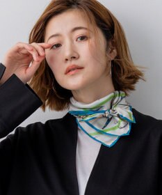 23区 manipri コラージュボタニカルフラワー シルク スカーフ