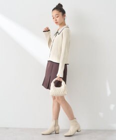 earth music&ecology バイカラートリムニットカーディガン