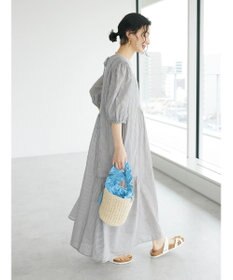 CRAFT STANDARD BOUTIQUE インド綿パフスリーブギャザーワンピース