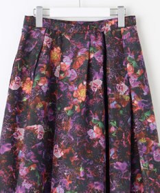 自由区 【カトリエムブーケ】フラワープリントフレアスカート