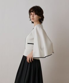 GRACE CONTINENTAL バイカラースリットニットカーディガン