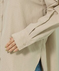 Green Parks シルキータッチストライプシャツ