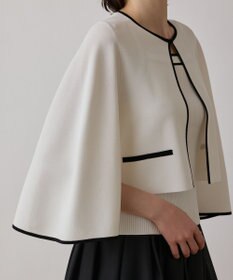 GRACE CONTINENTAL バイカラースリットニットカーディガン