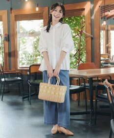 Tiaclasse 【おのののかさん着用】TCデニム切替ワイドストレートパンツ
