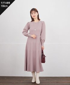 Tiaclasse リブニットパフスリーブワンピース