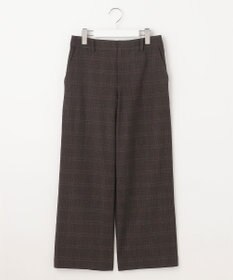 J.PRESS LADIES L 【洗える】T/Rアルガンシルクチェック ワイド パンツ