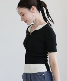 Green Parks ・Ｐｅｔｉｔ　Ｆｌｅｕｒ　バイカラーレイヤードニット