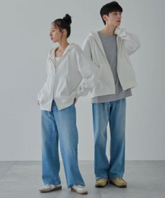 WEGO 【ユニセックス着用ITEM/SMLサイズ展開】リラックスフィットダブルZIPパーカー