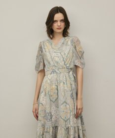 GRACE CONTINENTAL パッチワークプリントワンピース