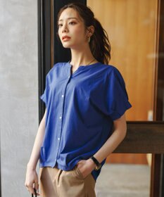ANY SIS 【美ライン大人T】裾タックゆる プルオーバー ブルー