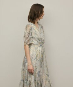 GRACE CONTINENTAL パッチワークプリントワンピース