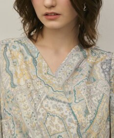 GRACE CONTINENTAL パッチワークプリントワンピース