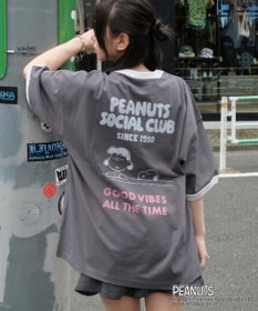 WEGO 【ユニセックス着用ITEM/MLサイズ展開】別注PEANUTSプリントT（SS）