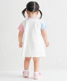 MIKI HOUSE HOT BISCUITS 【80-120cm】カラフルビーンズ フェイスプリント 半袖ワンピース