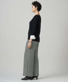 ICB L 【洗える】 クロスコンビ デザインニットプルオーバー