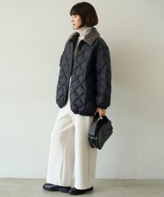 UNFILO L 【自宅で洗濯OK / ファー襟取り外し可能】TAIONコラボ ボア襟 リバーシブルダウン