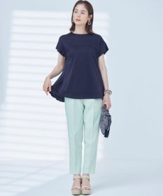 組曲 【美シルエット・ストレッチ・シワになりにくい】オシャクロス テーパードパンツ