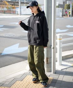 WEGO 【裏起毛/ユニセックス着用ITEM】リラックスフィットグラフィックパーカー