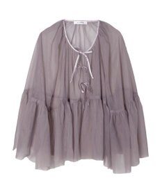 Green Parks リボンチュールデザインブラウス