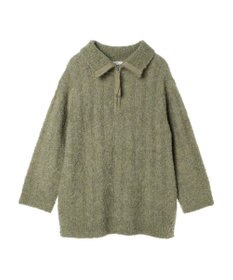 earth music&ecology ブークレハーフジップミニワンピース