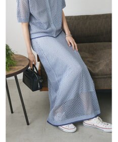 CRAFT STANDARD BOUTIQUE 配色メッシュニットスカート