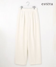 23区 【エステータ】コットンダブルクロス ワイドシルエットパンツ