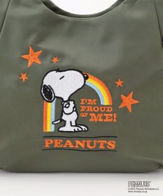 Y'SACCS SNOOPYデザイン サイドギャザー2wayトート　Sサイズ(レインボー）