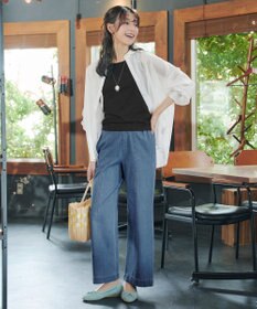 Tiaclasse 【おのののかさん着用】TCデニム切替ワイドストレートパンツ