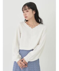 earth music&ecology スカラップブラウス