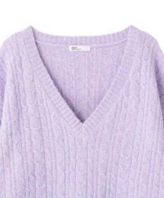 CRAFT STANDARD BOUTIQUE 起毛ケーブルVニットネックニットプルオーバー