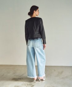 GRACE CONTINENTAL ノーカラーレザーライダースジャケット