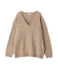 CRAFT STANDARD BOUTIQUE 起毛ケーブルVニットネックニットプルオーバー