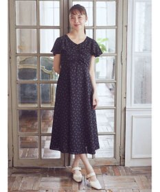 earth music&ecology フロントギャザーフラワーワンピース