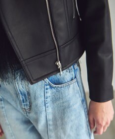 GRACE CONTINENTAL ノーカラーレザーライダースジャケット